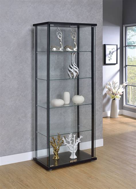 black steel display cabinet|black display cabinet glass shelves.